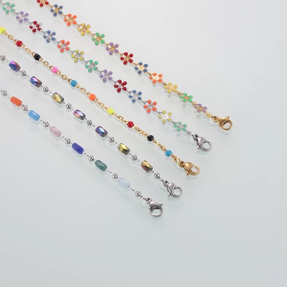 Zara Gold Glazed Multi Color Floral Chain Daisy Dopamine Necklace - Picture 12 of 16